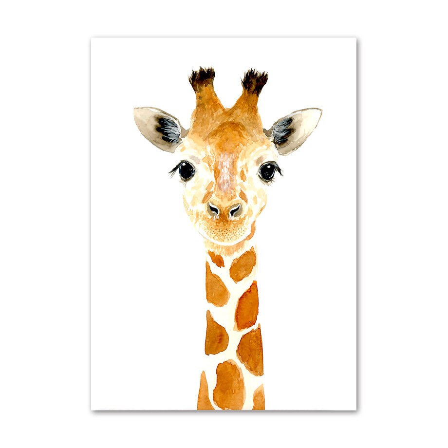 Hübsches Poster einer Giraffe für das Kinderzimmer von justgoodmood. Bringt einen lebendigen Akzent in die Kinderwelt.