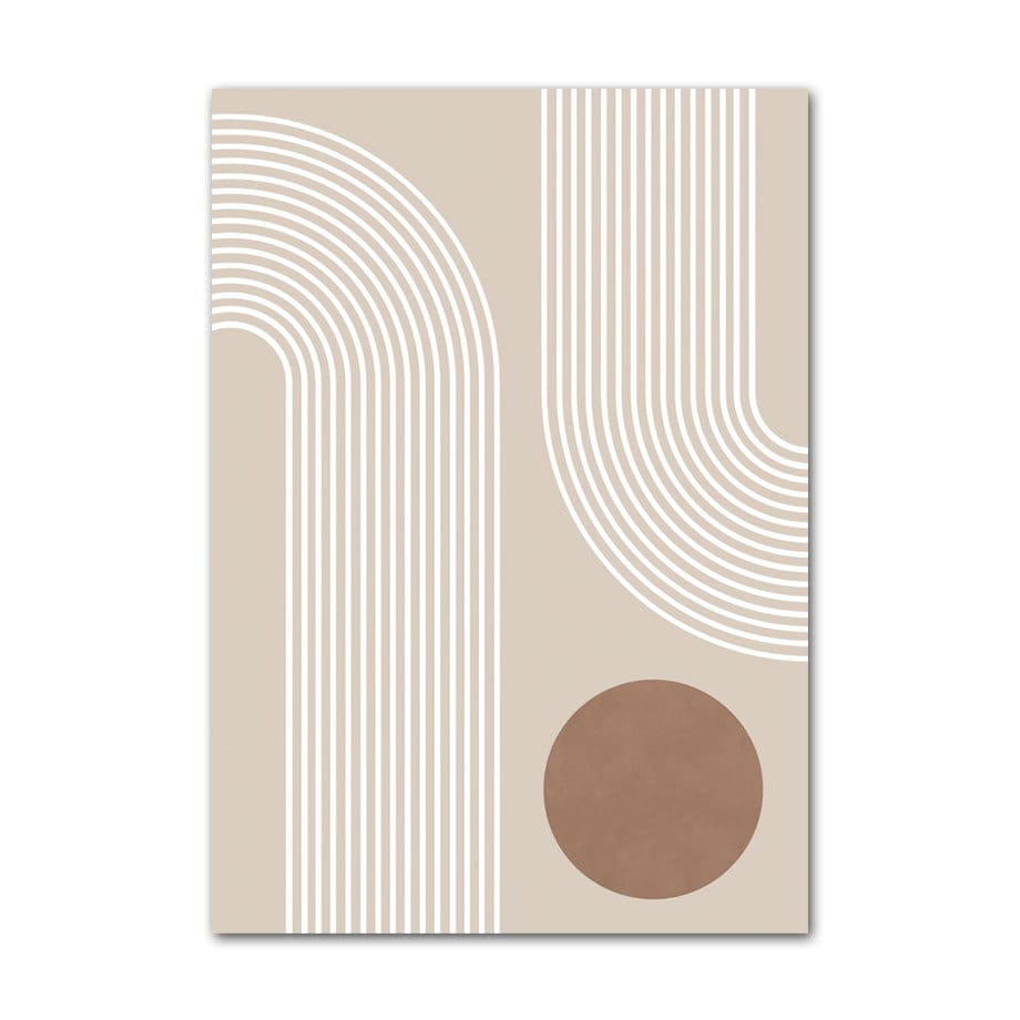Poster Boho Abtrakt Bogen Linien Beige Braun | Bilder Wohnzimmer | Wandbilder Schlafzimmer | Deko Print ohne Rahmen | Bilder Set Kunstdruck