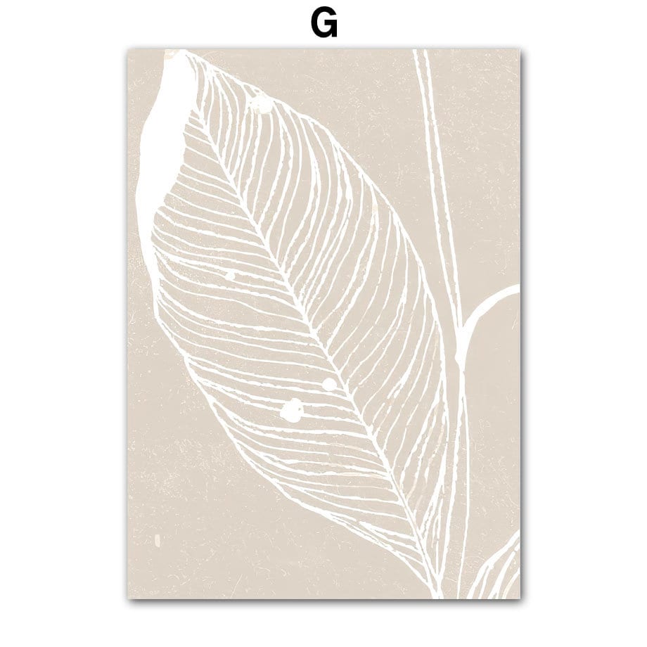 Elegante Boho Abstrakt Pflanzen Illustration von justgoodmood, ideal für die Verschönerung von Wohnräumen mit einem Hauch von Natur.