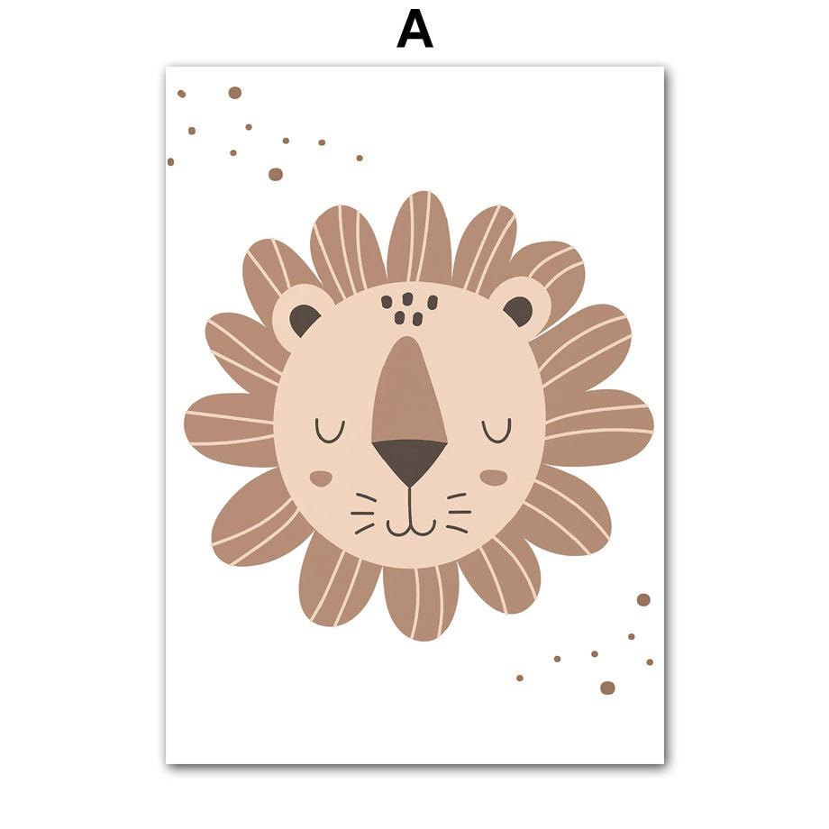 Niedliches Löwen-Poster in farbenfrohem Design, perfekt für das Kinderzimmer - Hakuna Matata Dschungel von justgoodmood.