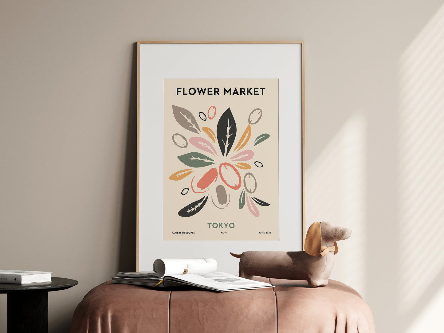 Elegantes Blumenmarkt Poster Set von justgoodmood, zeigt kreative floral Designs, die ideal für eine stilvolle Wanddekoration sind.