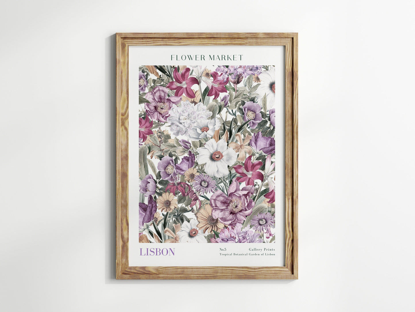 Farbenfrohes Poster von justgoodmood mit dem Titel 'Flower Market Blumen V2'. Eine blühende Mischung aus verschiedenen Blumen, perfekt für das Wohnzimmer oder als Geschenk.