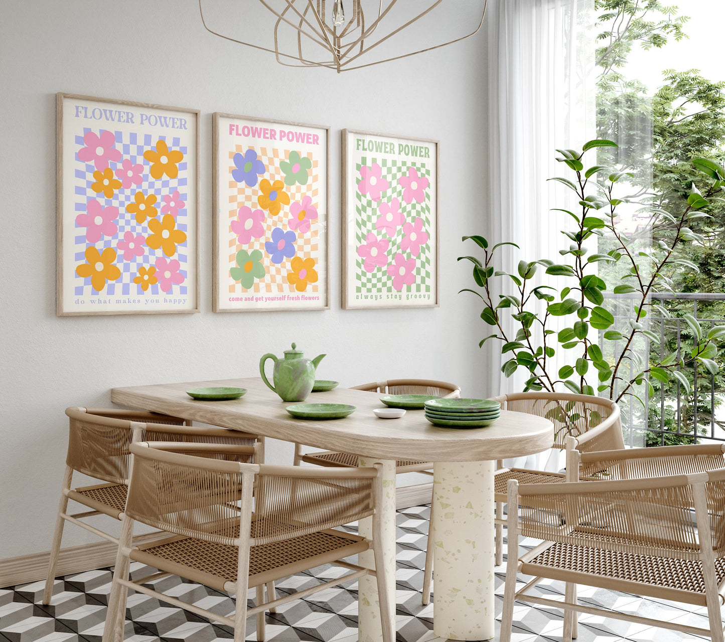 Poster Flower Market Blumen | Botanische Wand Kunst I Wandbilder Wohnzimmer Küche Schlafzimmer Flur | Kunst Druck I ohne Rahmen