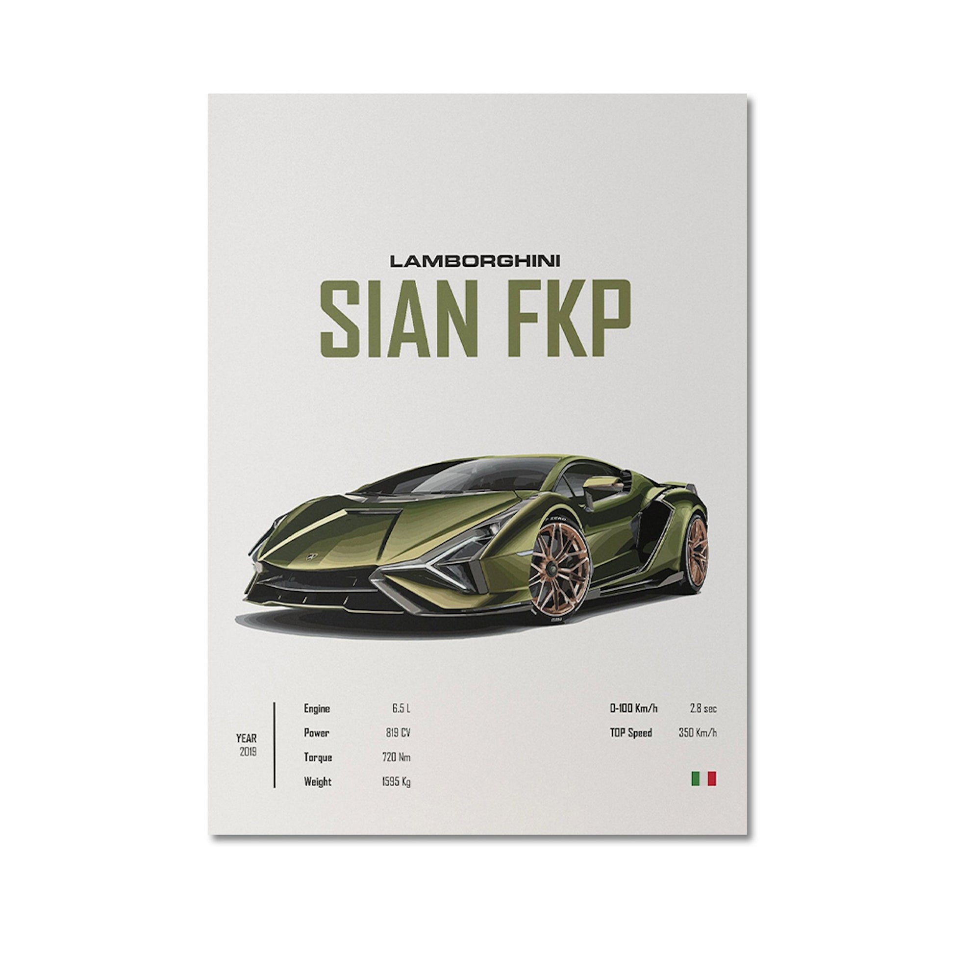 Detailaufnahme eines Lamborghini Sian FKP Posters. Ideale Wanddekoration von justgoodmood für stilvolle Räume. Poster Sportwagen FERRARI LAMBORGHINI MCLAREN Klassiker Legenden.