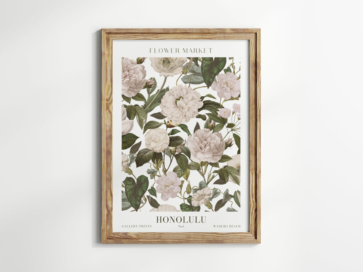 Botanisches Poster von justgoodmood, 'Flower Market Blumen V2', das elegante peonies in sanften Farben zeigt. Perfekt für deinen Flur und als stilvolle Dekoration.