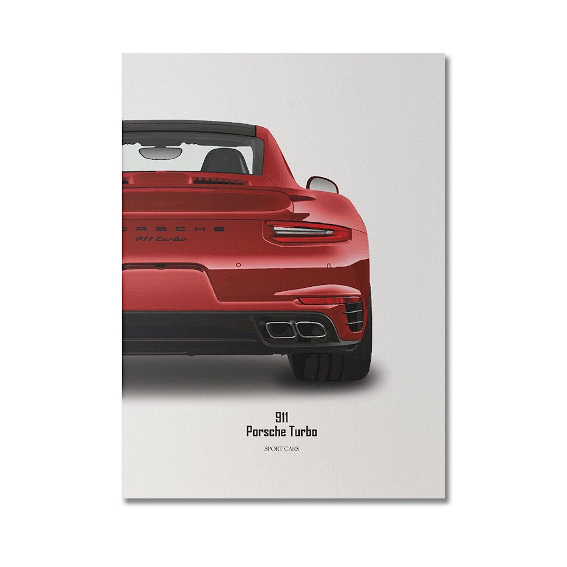 Attraktives Poster des Porsche 911 Turbo, hochwertiger Druck von justgoodmood. Ideal für Sportwagen-Liebhaber, als Wanddeko für Wohnzimmer oder Büro.