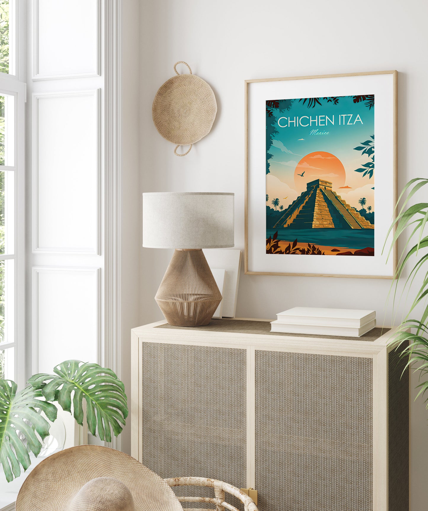 Das beeindruckende Chichen Itza Poster von justgoodmood bringt der Geschichte Mexikos Farbe in jedes Zuhause.