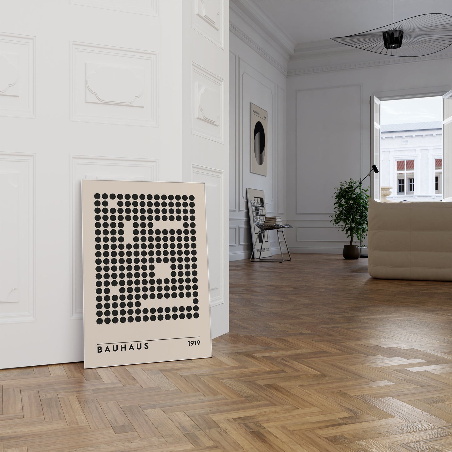 Bauhaus Design Poster von justgoodmood, minimalistisches Kunstwerk an einer eleganten Wand, verleiht jedem Raum Stil und Kreativität. Perfektes Geschenk für Kunstliebhaber.