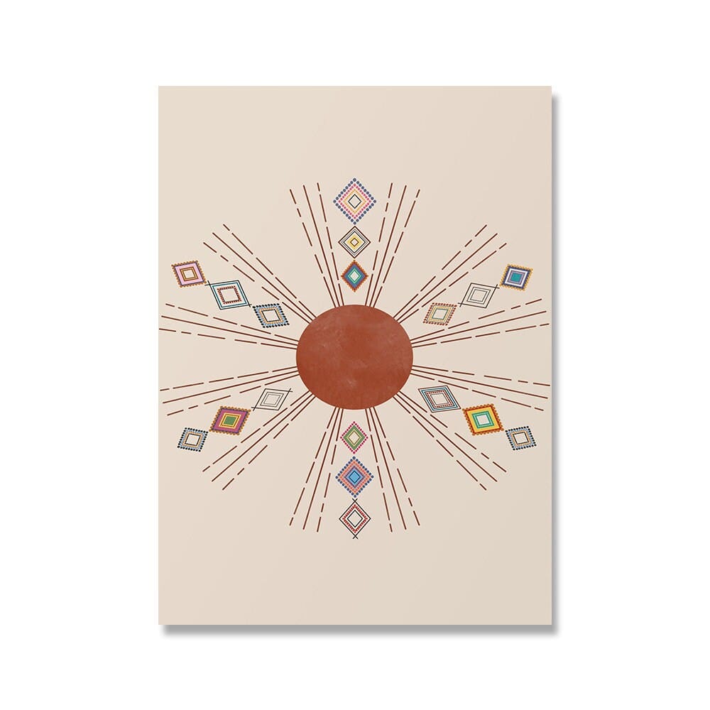 Poster Boho Marokkanisch Teppich Kunst Hand Fatima als Deko Print ohne Rahmen - justgoodmood
