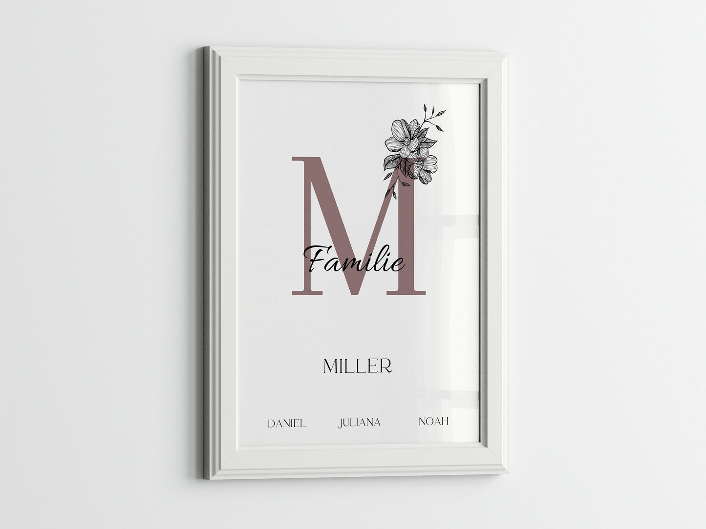 Poster Familie Personalisiert Namen I Familiengeschenk I Wohnzimmer & Schlafzimmer Bilder I Wand Deko I Kunstdruck I ohne Rahmen - justgoodmood