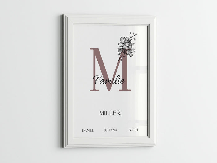 Poster Familie Personalisiert Namen I Familiengeschenk I Wohnzimmer & Schlafzimmer Bilder I Wand Deko I Kunstdruck I ohne Rahmen - justgoodmood