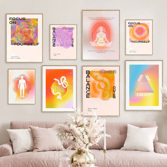 Poster Fokussieren, Gleichgewicht und Energie als Deko Print ohne Rahmen - justgoodmood