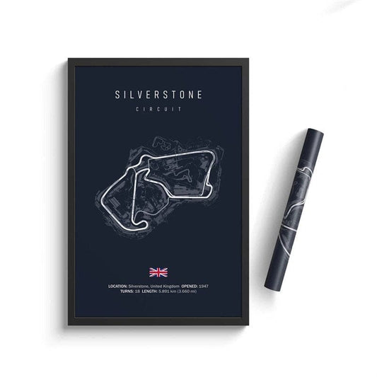 Poster Formel 1 Kalender 2024 Strecken Großer Preis von Silverstone Daytona Laguna Seca Yas Marina Suzuka als Deko Print ohne Rahmen - justgoodmood