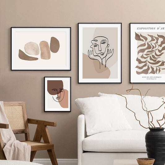 Poster Gesichtslinien und Abstrakte Formen als Deko Print ohne Rahmen - justgoodmood