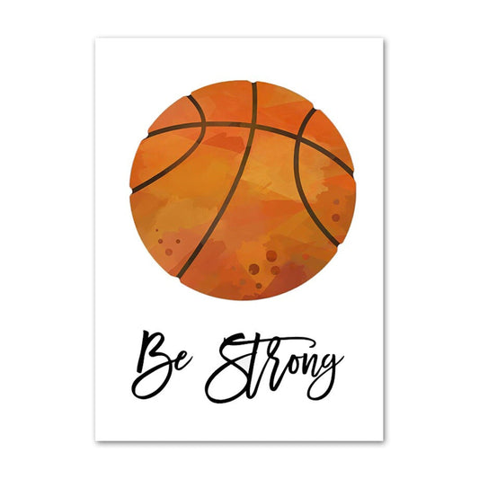 Poster Kinder Sportbälle Fußball Basketball Baseball Football Golfball und Eishockeypuck als Deko Print ohne Rahmen - justgoodmood