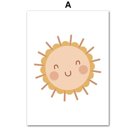 Poster Mädchen Power Sonne und Sterne als Deko Print ohne Rahmen - justgoodmood