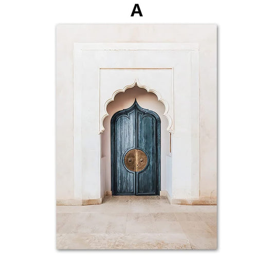 Poster Marokko Tor Arabische Architektur I Wandbilder Wohnzimmer & Schlafzimmer I Deko Print Bilder I ohne Rahmen - justgoodmood