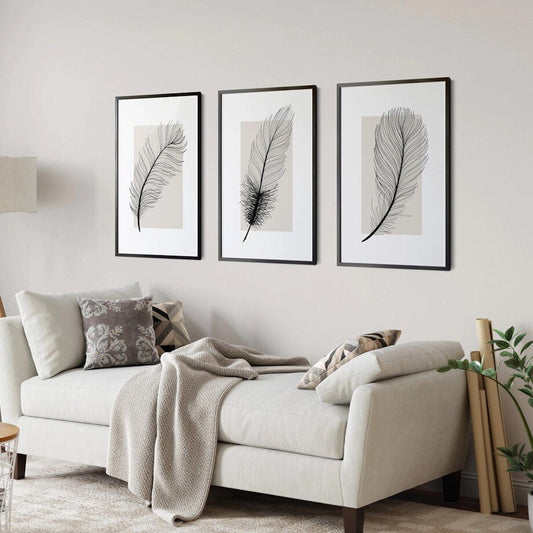 Poster Schwarze Feder als Deko Print ohne Rahmen - justgoodmood