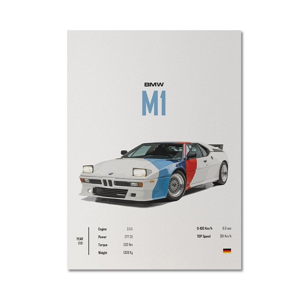 Poster Sportwagen AUDI BMW PORSCHE Mclaren Klassiker Legenden I Geschenk für ihn I Wohnzimmmer & Büro I Wand Deko I Print ohne Rahmen - justgoodmood