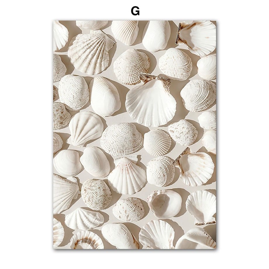 Poster Strand Hütte I Muscheln I Korallen I Ozean I Meer als Deko Print ohne Rahmen - justgoodmood