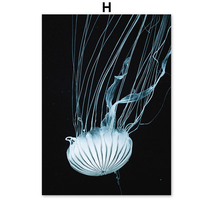 Poster Unterwasser Welt Taucher Schildkröte I Wandbilder Wohnzimmer & Schlafzimmer I Deko Print Bilder I ohne Rahmen - justgoodmood
