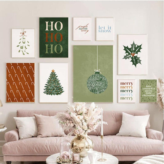 Poster Weihnachtesbaum mit Geschenken als Deko Print ohne Rahmen - justgoodmood