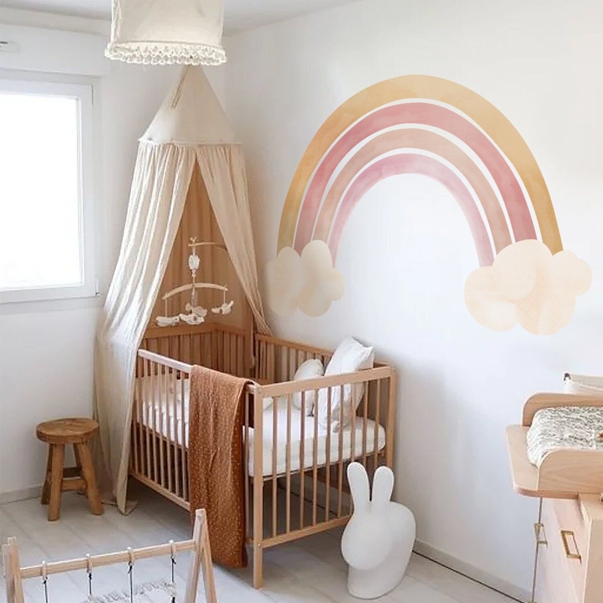 Sticker Kinderzimmer Wandaufkleber Regenbogen Wolken I Wand Deko I Wandtattoos I Babyzimmer Wand Deko I Wandbild Tapete I Wasserdicht - justgoodmood