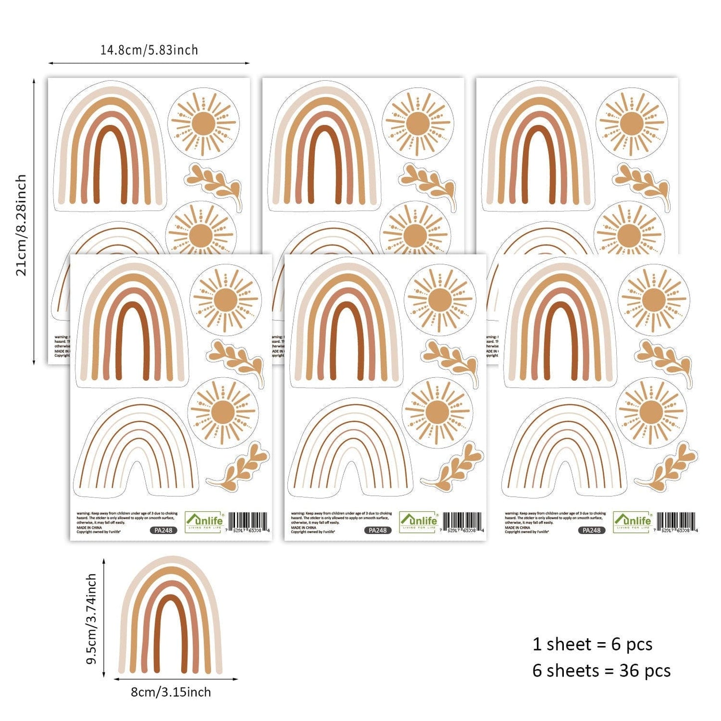 Wand Sticker Deko Aufkleber I Kinderzimmer Babyzimmer Spielzimmer I Boho Stil I Sticker Set - justgoodmood