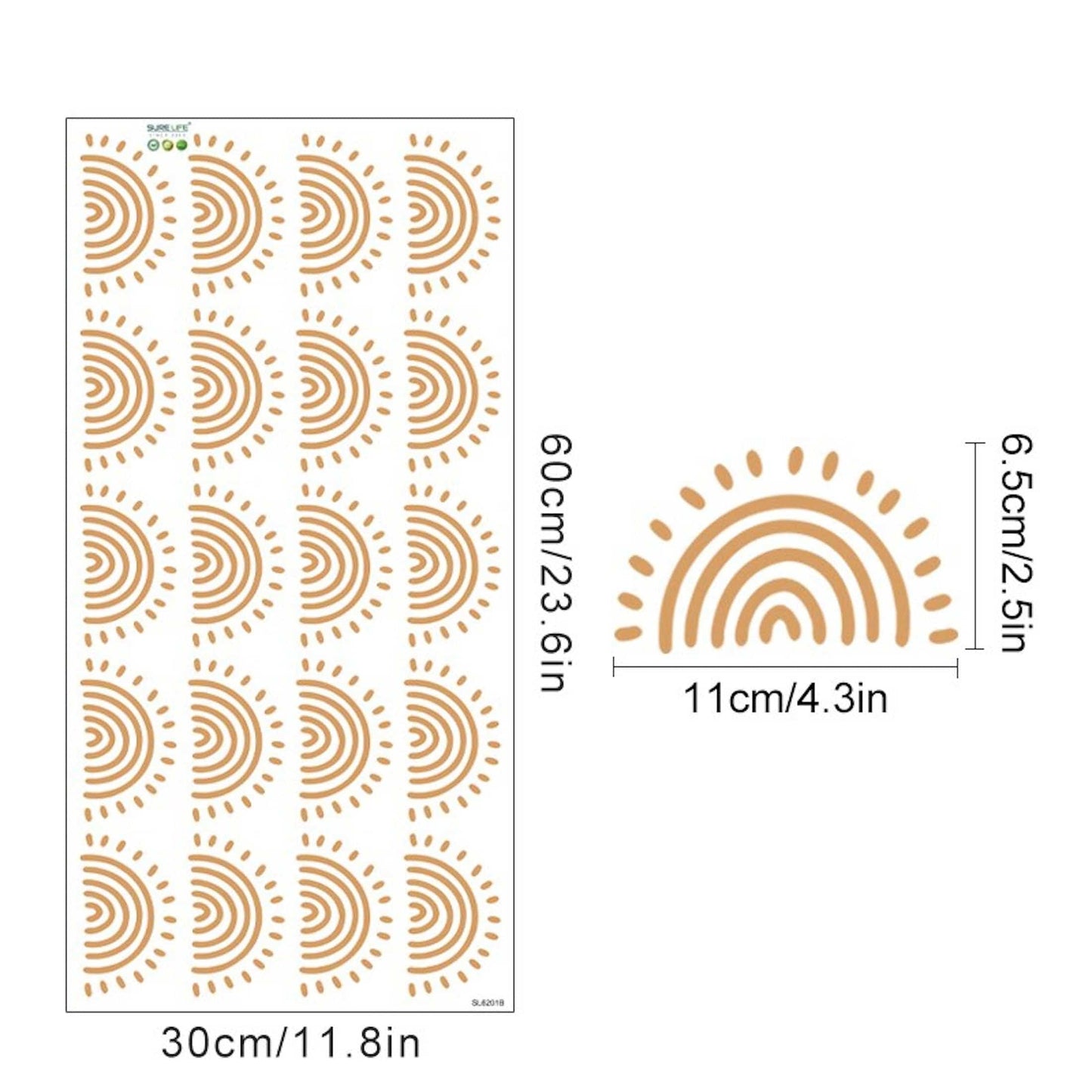 Wandaufkleber für Kinderzimmer Sonnenschein in Boho Stil als Sticker Set - justgoodmood