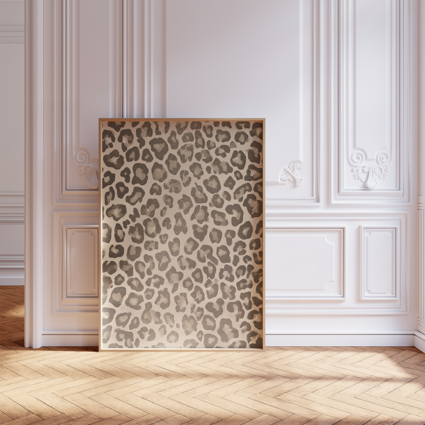 Tiermuster Poster · Geschenkidee · Monochrome und Braune Tierfell Muster Leopard Flecken und Tiger Texturen · Dekoprint ohne Rahmen