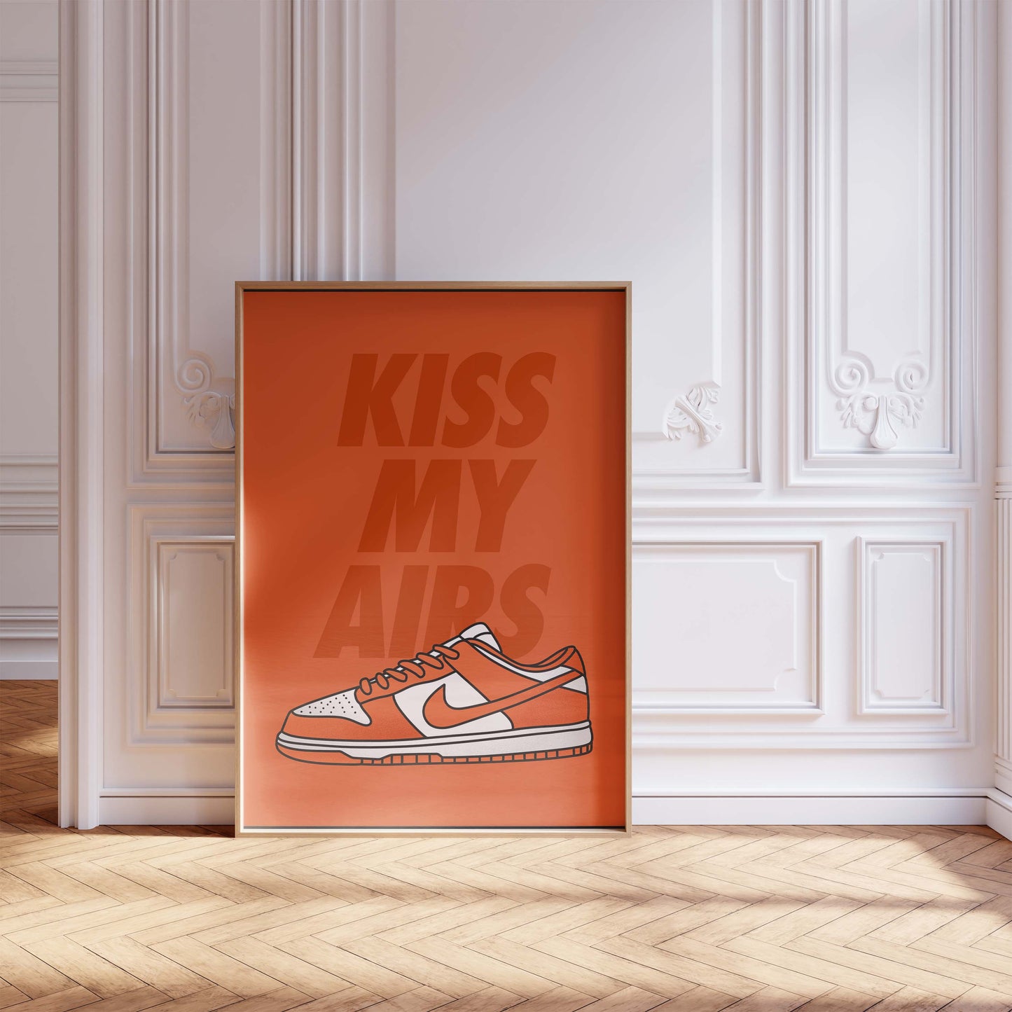 Sneaker Typografie Poster · Geschenkidee · Kiss My Airs Design · Streetwear Schuhe Illustration · Moderne Wanddeko · Print ohne Rahmen