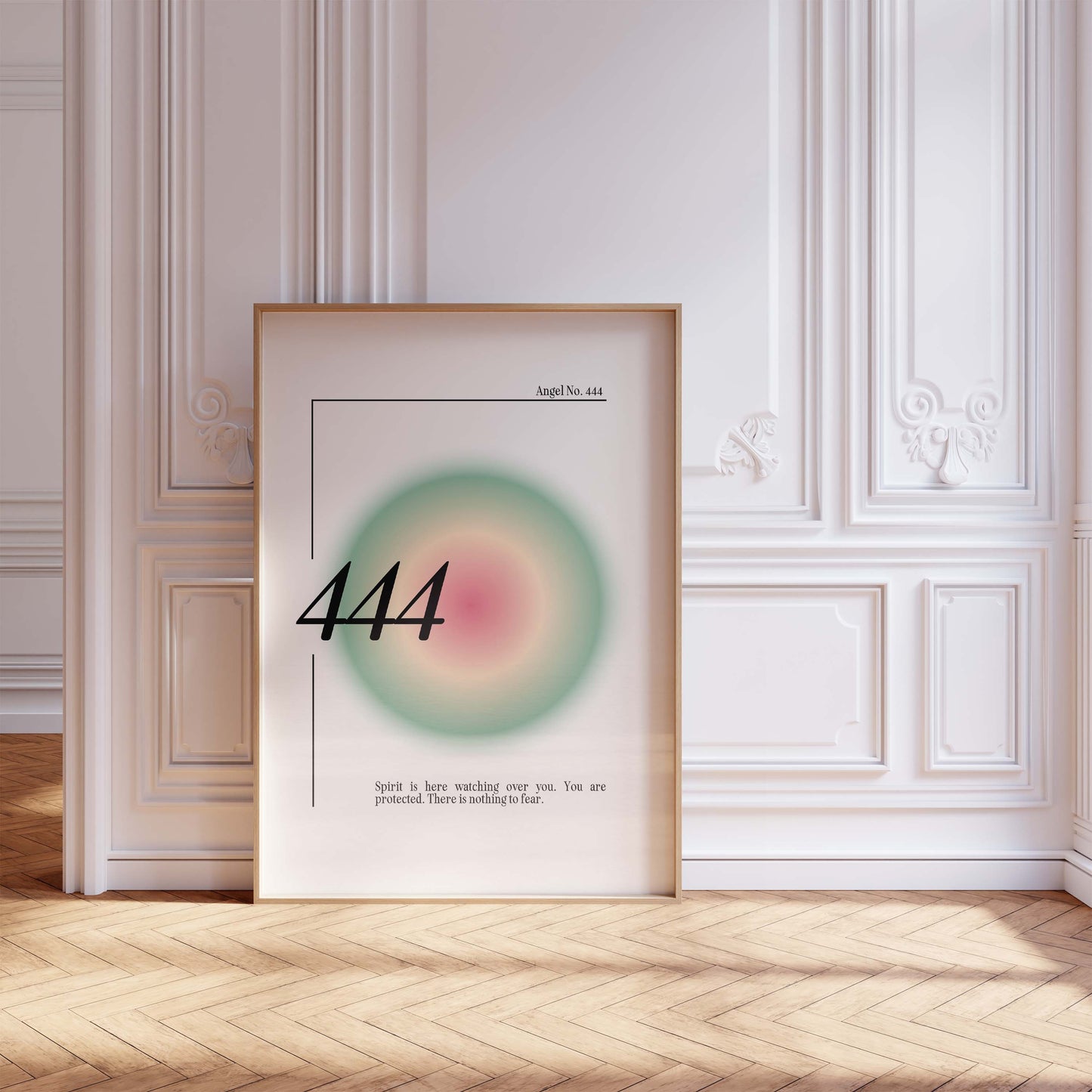 Engelszahlen Poster · Geschenkidee · Spirituelle Zahlenkunst mit Aura Farben · Meditation Deko · Dekoprint ohne Rahmen