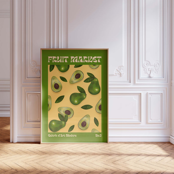 Fruit Market Avocado Poster – Premium Baumwoll-Canvas