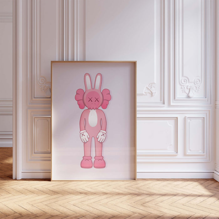 JUSTGOODMOOD Pink Bunny Skull Poster – Premium Qualität