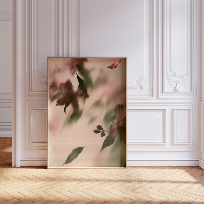 Geschenkidee · Rosen und Tulpen hinter Glas Poster Ästhetische Natur Fotografie · Dekoprint ohne Rahmen | JUSTGOODMOOD