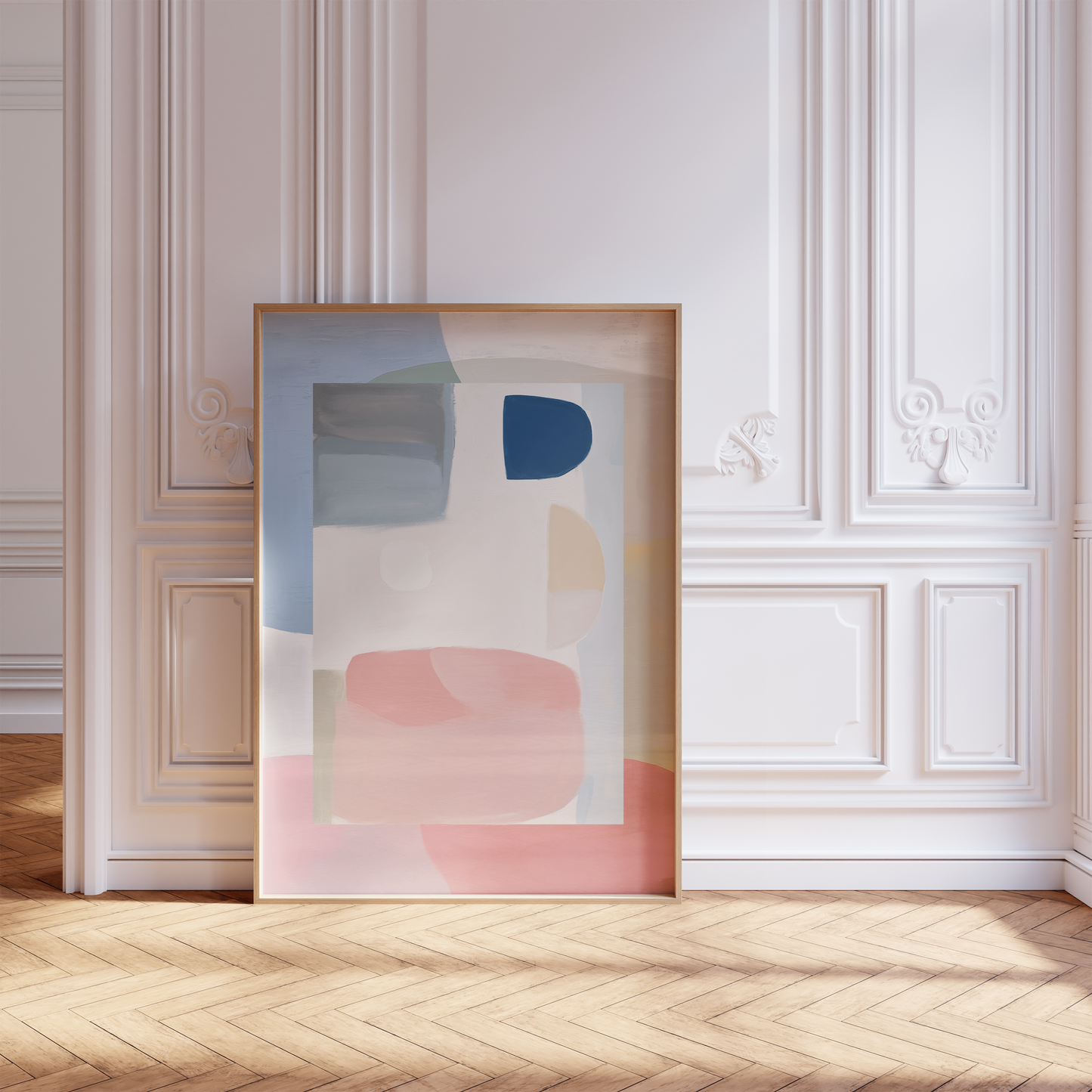 Abstrakte Poster · Wohnidee · Bunte Abstrakte Kunst Moderne Pinselstriche und Geometrische Formen · Dekoprint ohne Rahmen