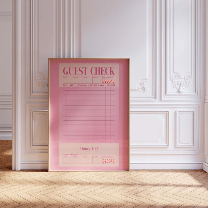 Guest Check Poster – Premium Baumwoll-Canvas Kunst