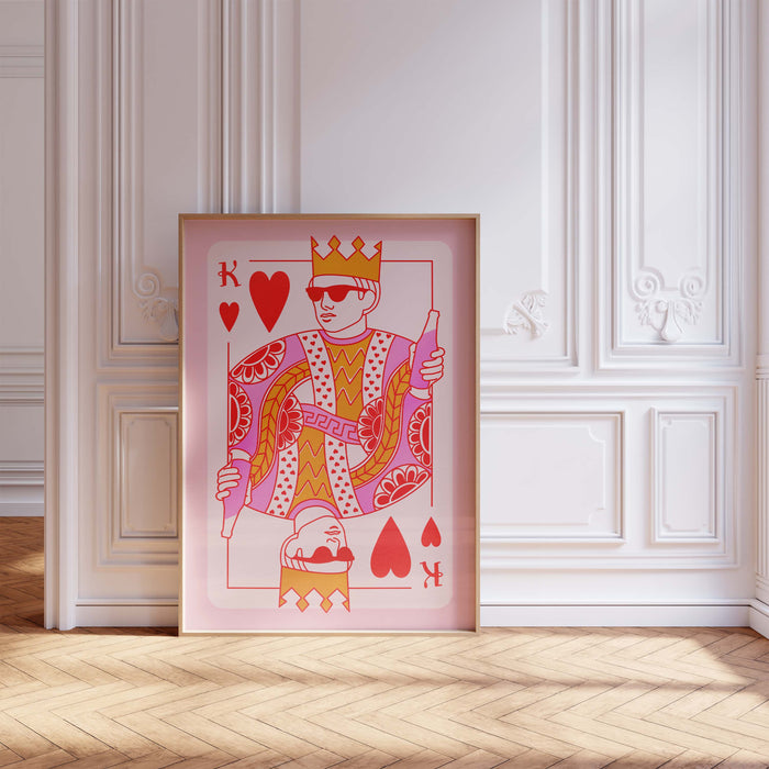 King of Hearts Poster – Premium Baumwoll-Canvas Kunst
