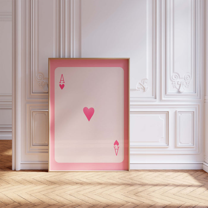 Ace of Hearts Poster – Premium Baumwoll-Leinwand