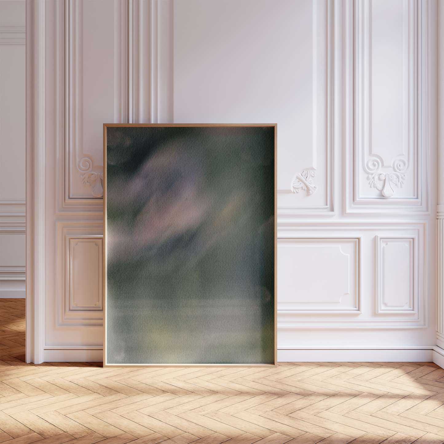 Abstrakte Grüne Aquarell Poster · Geschenkidee · Organische Formen Minimalistische Wandkunst · Dekoprint ohne Rahmen
