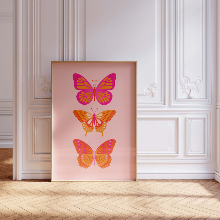 JUSTGOODMOOD Schmetterlinge Wandkunst – Baumwolle