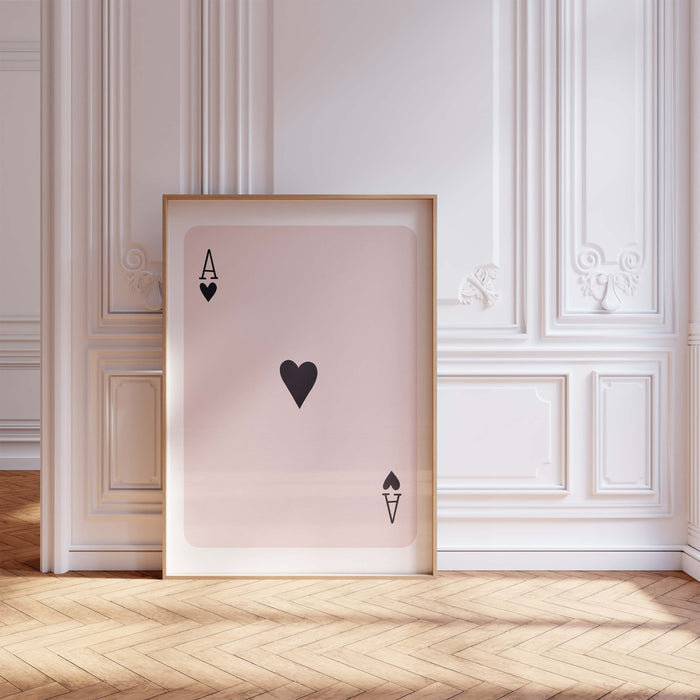 Ace of Hearts Poster – Premium Baumwoll-Leinwand
