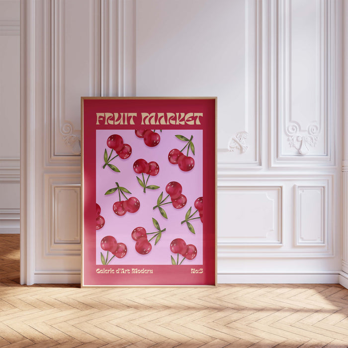 Fruit Market Poster – Premium Baumwoll-Canvas Kunst