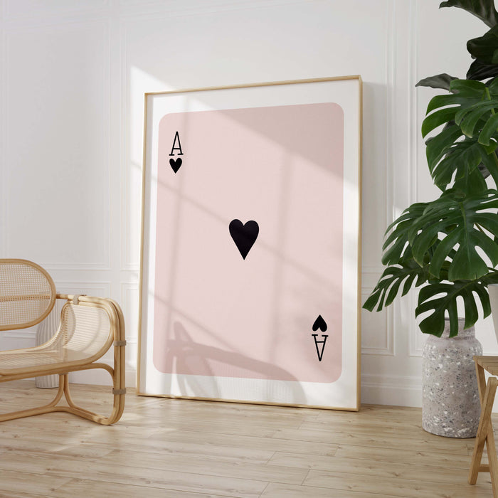 Ace of Hearts Poster – Premium Baumwoll-Leinwand