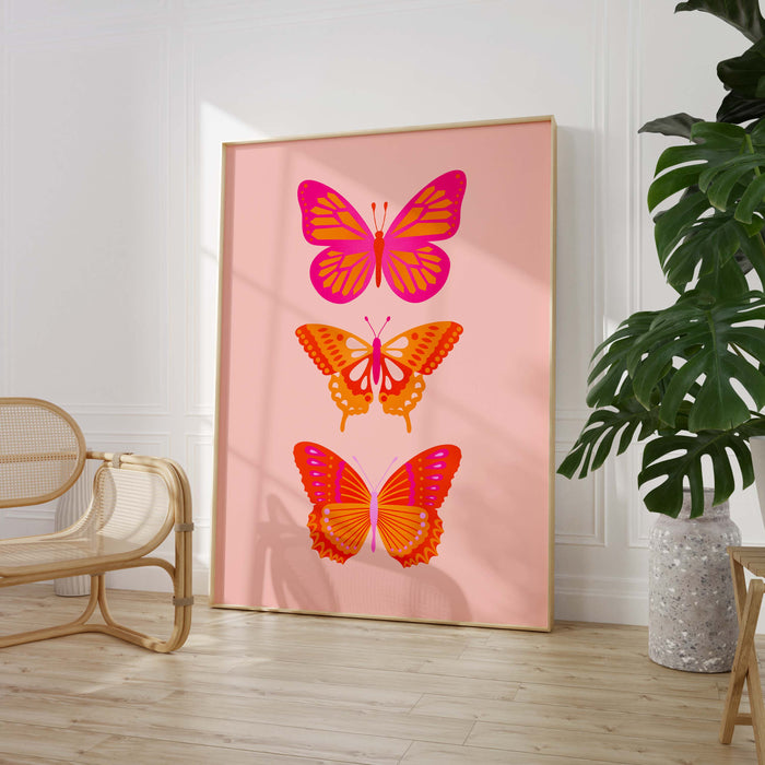 JUSTGOODMOOD Schmetterlinge Wandkunst – Baumwolle