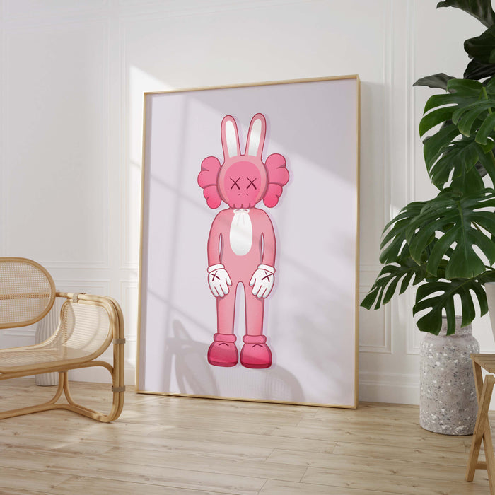 JUSTGOODMOOD Pink Bunny Skull Poster – Premium Qualität