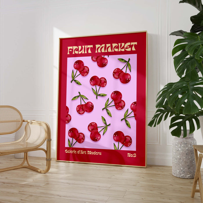 Fruit Market Poster – Premium Baumwoll-Canvas Kunst
