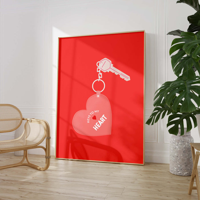 Keys to My Heart Poster – Premium Baumwoll-Print
