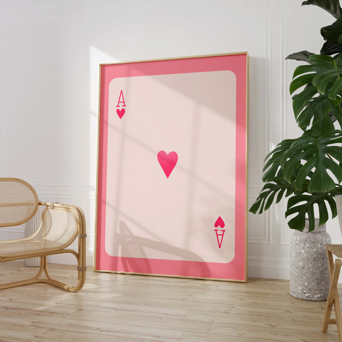 Ace of Hearts Poster – Premium Baumwoll-Leinwand