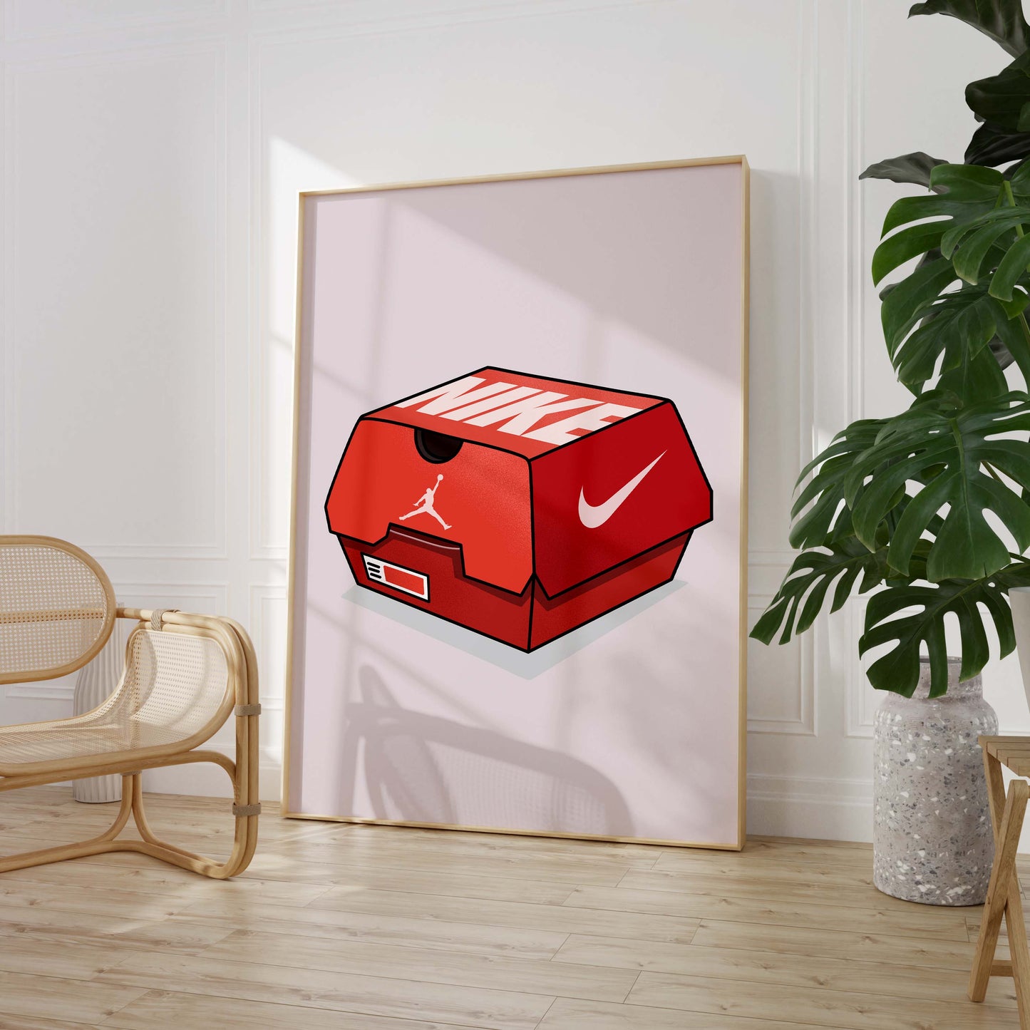 Sneaker Box Illustration Poster · Geschenkidee · Nike Schuhkarton Design · Streetwear Kunst · Moderne Wanddeko · Print ohne Rahmen